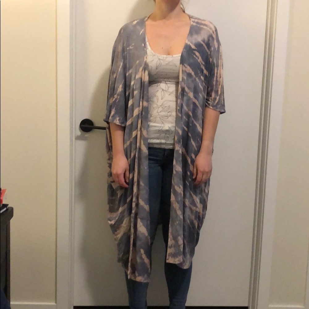 Pink and grey blue cardigan